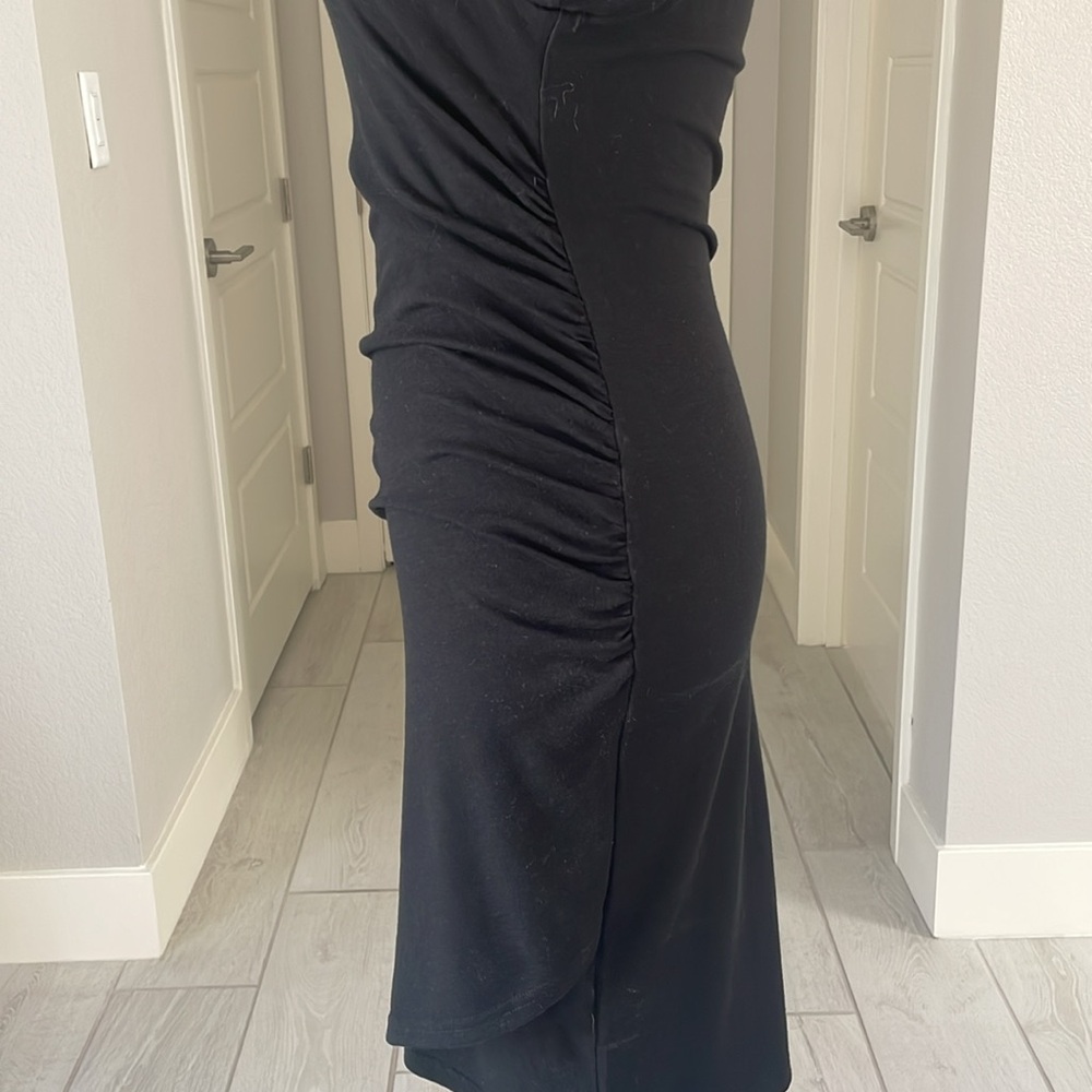 Treasure & Bond Ruched Side Sleeveless Dress Black Size S - Picture 5 of 10